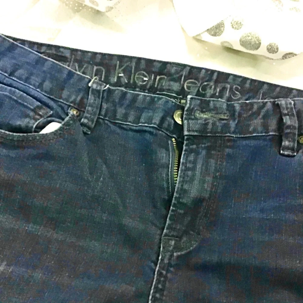 CALVIN KLEIN Leanboot Dark Wash Jeans - Size 12 - Picture 7 of 7